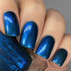 Alchemy Lacquers continues their 'Star Wars Travel Posters' theme with a polish inspired by the planet, Alderaan. 

"Planet of Beauty" is an olive-green jelly nail lacquer with cyan to blue shifting shimmer.

12ml Bottle

200 Cap