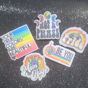 Golly Oodelally Designs: "Love Always Wins" Pride Sticker Set OVERSTOCK