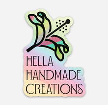 Hella Handmade Creations Colorful  Hibiscus Holo Decal - XLarge