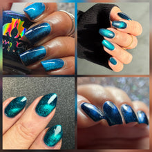 "Cookie Monsta" has a dark blue base with turquoise lime magnetic effect.

15ml Bottle