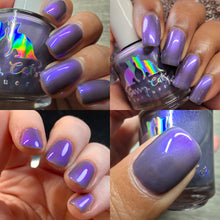 Sassy Cats Lacquer begins a new series inspired by 'New York!'

Never Sleep" has a smokey indigo base filled with a glowy purple shimmer.