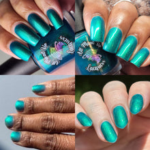 All Mixed-Up Lacquers continues their 'My Maker's Playlist' series with a polish inspired by a song from The Temptations.

"My Girl" is a bold teal base with gold/green/blue shimmer.

15ml Bottle

200 Cap

