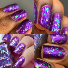 M&amp;N Polish continues their 'Game' theme with polishes inspired by Minecraft!  "Portal" has a violet base, aurora pigment, galaxy glitter.  "Diamond Sword" is a TOPPER that has neon pigment, chameleon flake mix and holographic flakes.  10ml Bottles