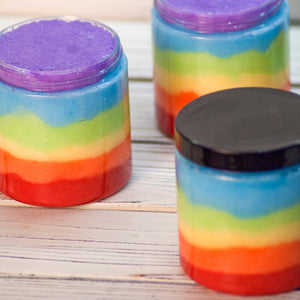 Handmade Natural Beauty: PRIDE Foaming Sugar Scrub "Rainbow Pride" OVERSTOCK