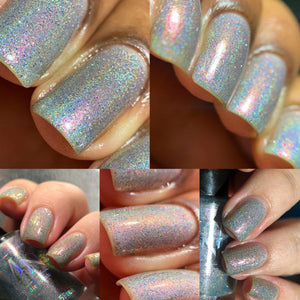 M&amp;N Polish continues their 'Games' series with a polish inspired by God of War!

"God of War" has a grey base, holographic pigment and aurora/reflective pigment.