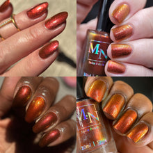 M&amp;N Polish brings us a duo for the holidays, inspired by Shrek!

"Best Friends" has a brown jelly base with red/green/ orange aurora shimmer.

"Forever" has a neon red jelly base with golden/green/lime iridescent micro flakies.