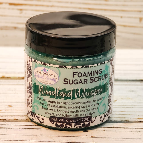 Handmade Natural Beauty is pleased to offer a luxurious foaming sugar scrub this month called 