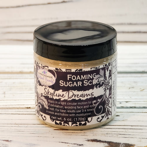 Handmade Natural Beauty is pleased to offer a luxurious foaming sugar scrub this month called 