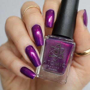 "The Grape Escape" is a blurple based polish with pigment that shifts red/pink/purple. It is opaque in 2 coats.

15ml Bottle

No Cap