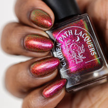 "Days of Inspiration" is a bronze/red/rusty multichrome filled with red holographic microglitter.

12ml Bottle
