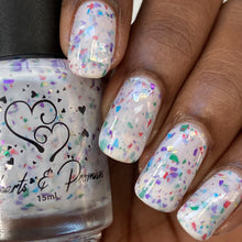 "Rainbow Spirit" has a white crelly base loaded with a rainbow of metallic flakes.

15ml Bottle