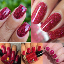 "Cherries!" is a rich magenta jelly loaded with red reflective glitter and iridescent pink/orange flakes.

15ml Bottle