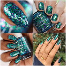 "Years In The Mixing" has a deep teal base full of green glass flakes and small magenta flakes.

15ml Bottle