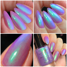 "Lavender" has a lilac base with green/blue/purple shimmer.

10ml Bottle