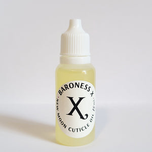 London Fog Latte is the scent of the tea-based drink that's a blend of earl grey tea, steamed milk, lavender, and vanilla syrup.

Baroness X New Moon Cuticle Oil Refill

15ml Dropper

Cap TBD