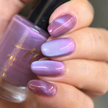 "Lovely Card" is glass magnetic lilac with red shimmer.

"Eternal Love" is a red/gold magnetic with purple shimmer.

10ml Bottles