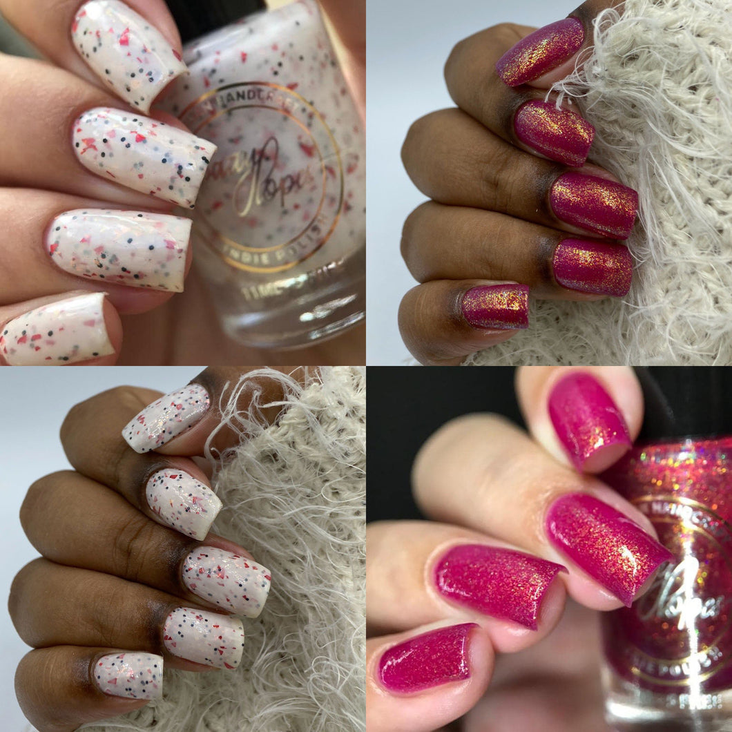 For Mother's Day, Indie Polish by Patty Lopes has created a duo inspired by a Mother's Day card. 