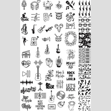 Apipila has created the "Music" stamping plate, measuring 10cm x 15cm. Stainless Steel.

200 Plate Cap