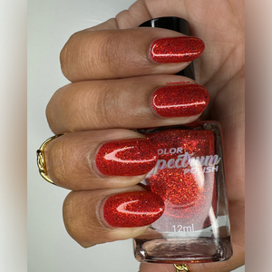 Color Spectrum Polish continues their 'Inside Out' series with a polish inspired by Anger!

"Did I Ask for the Gum Commercial?" is a red holo jelly with orange-red iridescent micro flakes and black-red micro flakes.