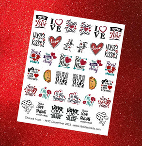 Ribbits Stickits "Choose Love" Valentine's Waterslide Decals *CAPPED PRE-ORDER*