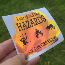 Ribbits Stickits "I Survived the Hazards of the Fire Swamp" Vinyl Decal