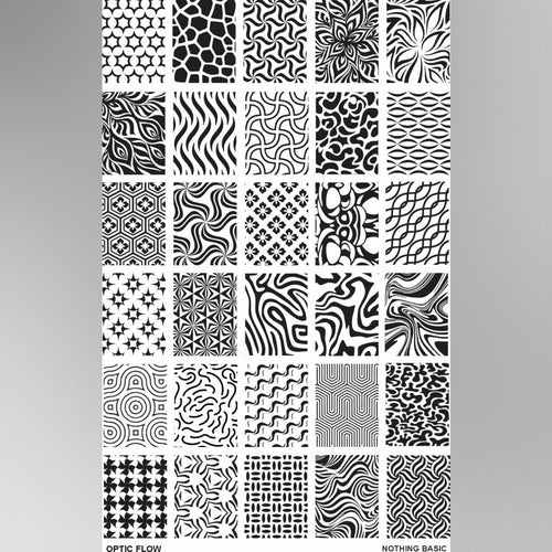 Nothing Basic brings us a hypnotic stamping plate inspired by the mesmerizing movement of optical illusions and flowing lines!

Size: 9.5cm x 14.5cm
