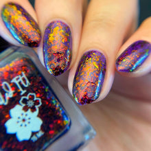 "Hangry Mode" has a deep violet base packed with red/gold UCC flakies.

15ml Bottle