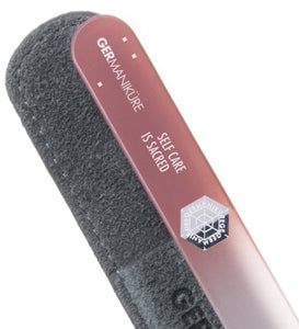 "Self Care is Sacred" Germanikure Mantra Nail File and Suede Sleeve